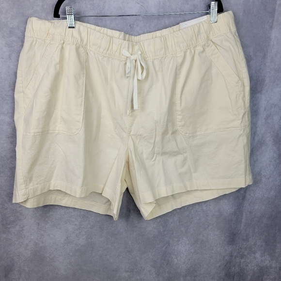 LANE BRYANT Pull On Beige Linen Shorts Size 22 Elastic waist - Picture 1 of 11